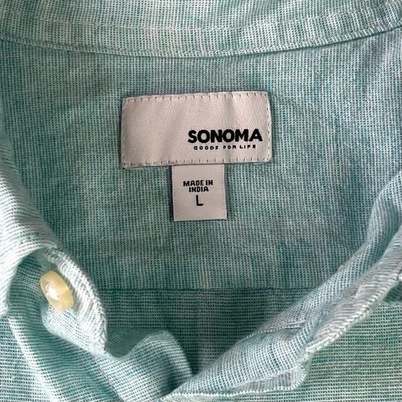Sonoma Men's Green Button‎ Down Shirt Short Sleeves Sz Large - Picture 5 of 7